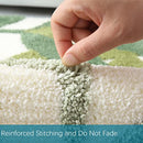 ZebraSmile Green Bath Rug with Non Slip Back Strong Water Aabsorbent Leaves Plush Microfiber Small Rug for Bathroom Floor Cute Indoor Shower Mat Doormat 17.5 X 25.5IN