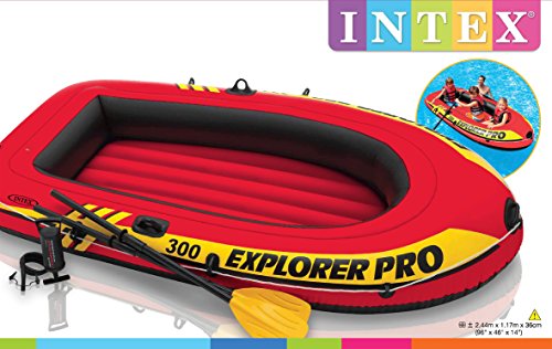 Intex Explorer Pro 300 Boat Set, Multicolor, Large