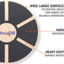 Yes4All Wooden Wobble Balance Board - Wobble Board for Physical Therapy, Balance Board for Standing Desk, Core Training, Exercise Balance Stability Trainer (Black)