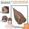 Hairro Human Hair Toppers For Women Silk Base Clip In Remy Topper Hairpiece With Bangs Clip On Toupee Wispy Air Bang Middle Part With Thinning Hair Loss 12 Inch 38g #4P27 Medium Brown Mix Dark Blonde