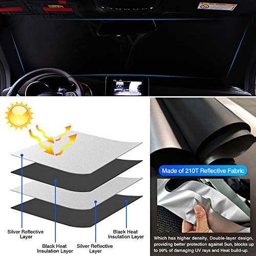 KUST Custom Fit Car Sun Shade for 2020-2023 2024 Hyundai Palisade Accessories Windshield Sunshade Window Shade Sun Visor Protector Foldable Blocks UV Rays Keep Your Car Cooler