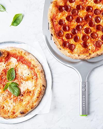 ROCCBOX Gozney Portable Outdoor Pizza Oven - Includes Professional Grade Peel, Built-In Thermometer and Safe Touch Silicone Jacket Propane Gas Fired, With Rolling Wood Flame Grey (RBX1GREYDE)