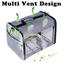Bird Carrier with Stand Perch, Breathable Bird Travel Cage Parrot Carrier for Hiking, Airline Approved