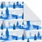 Hallmark Flat Christmas Wrapping Paper Sheets with Cutlines on Reverse and Gift Tag Seals (12 Folded Sheets, 16 Gift Tag Stickers) Blue and Silver Snowflakes, Deer Forest Scene, Blue Tartan Plaid