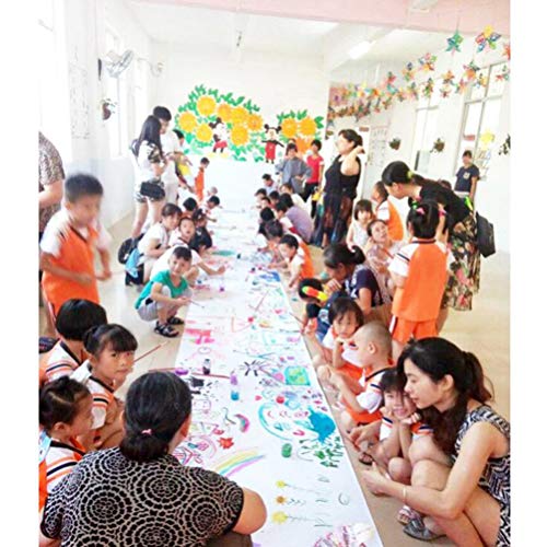TOYANDONA 9m White Kraft Paper Roll Recycled Paper Arts and Crafts Paper Roll Drawing Paper Roll Bulletin Board Paper Poster Paper Drawing Paper for Kids Students School