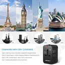 LENCENT Universal Travel Adaptor, All-in-One International Power Adapter, Worldwide Travel Charger for US, UK, EU, AU, Over 200 Countries