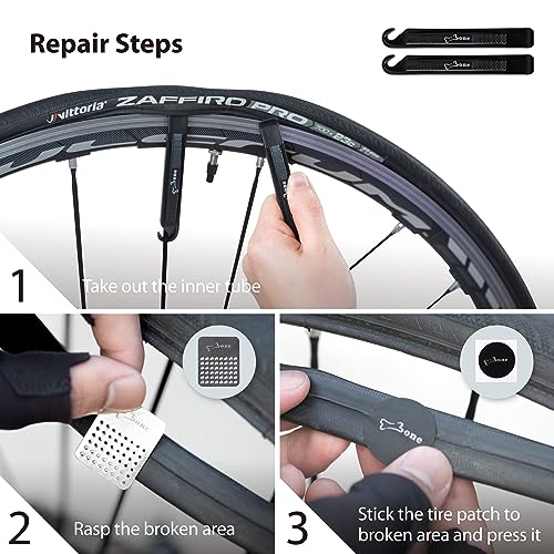 【Bone】Bike Portable Tool Kit Repair Capsule, 14-in-1 Bicycle Repair, Mountain/Road Bike maintenance with Tire Pump & Wrench Tool Kit, Bike Accessories for Cycling, All In One Emergency Bike Repair Bag