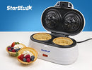 Double Waffle Bowl Maker by StarBlue - White - Make Bowl Shapes Belgian Waffles in Minutes | Best for Serving ice Cream and Fruit 220-240V 50/60Hz 1200W, UK Plug, Australia Adapter Included