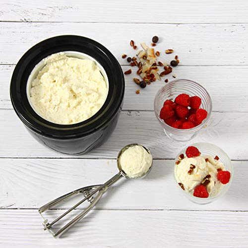 Sensio Home Ice Cream Maker Machine - Gelato Sorbet Frozen Yoghurt Machine Detachable Mixing Paddle - Easy to Operate - Make Delicious Ice Cream in 20 Minutes (Black)