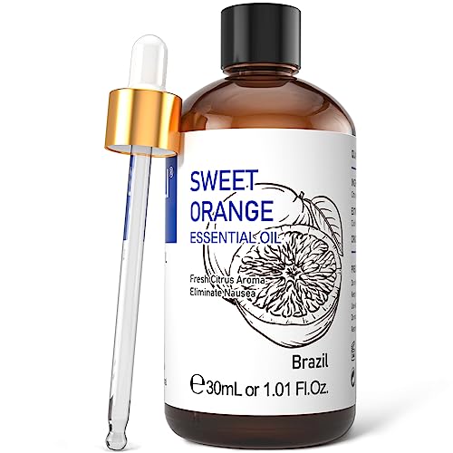 HIQILI Orange Essential Oils, Pure Organic Therapeutic Grade Orange Oil for Aromatherapy, Diffuser, Skin - 30ml