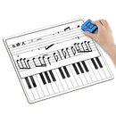 10 Pack 11 x 14 Inch Piano Board Dry Erase White Boards Lapboard l Double Sided Music Staff whiteboard for Kids Students, Musicians and Home (10 Erasers Included)