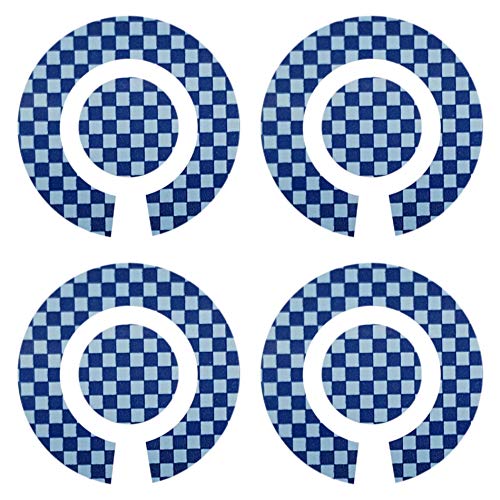 Acclaim Lawn Bowls Identification Stickers Markers Standard 5.5 cm Diameter 4 Full Sets Of 4 Self Adhesive Two Colour Small Check Mixed Colours (E)