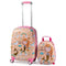 2PCS Kids Luggage Set, 13" & 18" Carry on Suitcase Set w/Spinner Wheels & Cute Mermaid Pattern, Adjustable Trolley Rod Height & Backpack Shoulder Strap (Mermaid)
