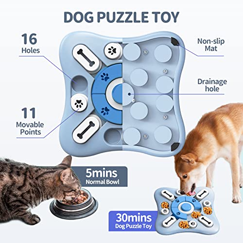 Anturnpet Dog Puzzle Toys, Squeaky Treat Dispensing Dog Enrichment Toys for IQ Training Brain Stimulation, Interactive Mentally Stimulating Toys as Gifts for Puppies, Cats, Small, Medium, Large Dogs