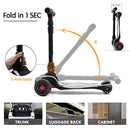 LOL-FUN Scooter for Kids Ages 3-5 Years Old Boy Girl with 3 Wheels, Extra-Wide Children Foldable Kick Scooter Kids Ages 6-12 Toddler with 4 Adjustable Height and Lean-to-Steer - Black