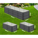 Livsip 2 X Garden Bed Galvanised Steel Large Raised Beds Kits Planter for Vegetable Flower Fruits with Gardening Gloves and Pegs, 160 x 80 x 73CM