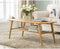 Mofish Coffee Table, Center Table, Natural Bamboo Table, 2 Tier End Table with Storage Shelf, Japanese Style Modern Simple Wood Sofa Table for Home Living Room Office - Wood Color(100 x 50 x 50CM)