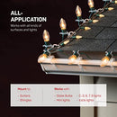 SEWANTA Holiday Light Clips [Set of 100] Christmas Light Clips for gutters and Shingles. All-Application Outdoor Light Clips, Work with C7, C9, Mini, Icicle Lights. No Tools Required - USA Made