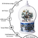 10.2 Inch High Large Size Christmas Snow Globes,Large Size Glitter Globe,6H Timer Musical Box with 8 Christmas Songs