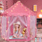 Volscity Princess Tent for Girls,Kids Castle Play Tent with LED Star Lights,Large Playhouse Girl Toy Gifts Age 3+,Indoor and Outdoor Games 55.5"x 53"(DxH) Pink (Pink)