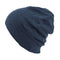 Mens Organic Cotton Jersey Beanie - Womens Slouchy Knit Hat Winter Summer Made in Japan Navy M