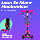 Kick Scooters for Kids Ages 3-5 (Suitable for 2-12 Year Old) Adjustable Height Foldable Scooter Removable Seat, 3 LED Light Wheels, Rear Brake, Wide Standing Board, Outdoor Activities for Boys/Girls