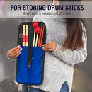 Drum Accessories, Drumstick Case Drum Stick Bag, Drum Stick Case, for Storage Hanging Bag Drumstick Portable for Mallets(Blue)