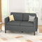 Advwin 2 Seater Sofa Lounge Linen Loveseat Couch Armchair for Compact Small Space Dark Grey