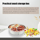 Divided Serving Tray with Lid Portable Food Storage Containers with Handle and Lid 5 Compartments Divided Serving Platter Tray Multipurpose Serving Tray for Snack Candies Fruit Veggie Party (White)