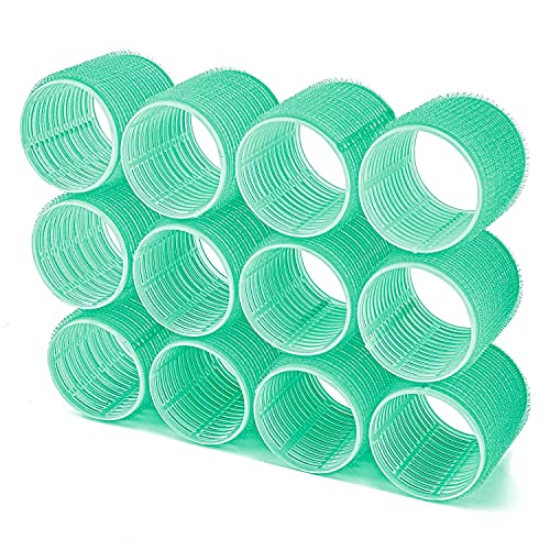 Hair Rollers, 12 Pack Self Grip Salon Hairdressing Curlers, Hair Curlers Sets, DIY Curly Hairstyle, Colors May Vary, JUMBO