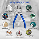 Wire Cutters 6 PCS, KAIHAOWIN 6 inch Dikes Small Wire Cutters Flush Cutters Wire Snips Clippers Diagonal Cutters Side Cutters Cutting Pliers for Crafting