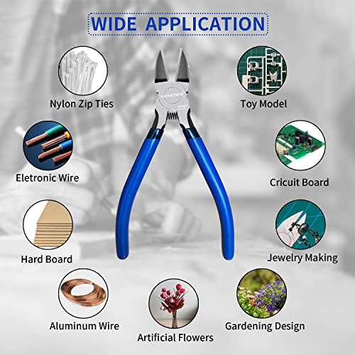 Wire Cutters 10 Pack, KAIHAOWIN 6 inch Dikes Small Wire Cutters Flush Cutters Wire Snips Clippers Diagonal Cutters Side Cutters Cutting Pliers for Crafting