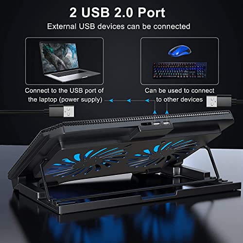 Zeptron Height Adjustable Laptop Cooling Pad / Cooling Stand / Cooler with Two Fans Compatible for HP, Dell, MacBook, Lenovo, Acer / 10 Inches, 13”,14 Inch,15.6 Inches All Laptops & Notebooks