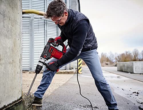 Einhell TE-RH 40 3F Rotary Hammer Drill Kit | SDS Max 3-in-1 Drill - Pneumatic Impact Drilling/Chiselling With and Without Lock | 1050W, 10 Joule Impact Force, Anti-Vibration System