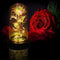 Glass Preserved Eternal Rose, Birthday Gifts for Her Women Gold Foil Artificial Rose with DIY Led Light, Beauty and The Beast Dome, Mother's Day Valentine's Mom Gift from Daughter, TOJUNE (Colorful)