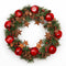 40cm Christmas Wreath with Red Jingle Bells Stars Pine Cones Berries Leaves for Outdoor Xmas Home Office Mantelpiece Decorations