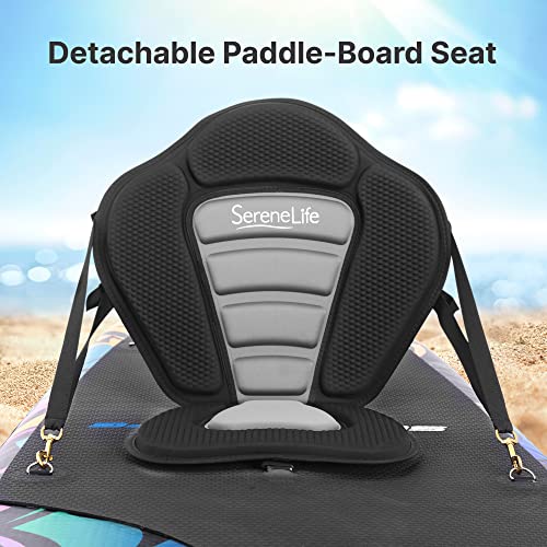 SereneLife Detachable Universal Paddle-Board Seat - Adjustable Paddle Board Seat, Form-Fitting Design for All Body Sizes, Large & Small, Compatible for Kayaks, Rowboats, Fishing Boats - SLSUPST15