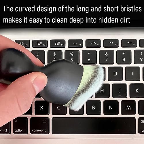 Ziciner Car Interior Dust Brush, Auto Soft Bristle Detailing Cleaners, Curved Design Dirt Clean Brushes, Cleaners Tool for Vehicle Dashboard, Air Conditioner Vents, Leather, Computer (Tricolor)