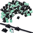 100 Pieces Adhesive Cable Clips Wire Clips Cable Wire Management Wire Cable Holder Clamps Cable Tie Holder for Car,Office and Home