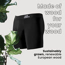 JustWears Boxer Briefs - Pack of 3 | Anti Chafing, No Ride Up, Organic Underwear for Men | For Everyday Wear or Sports, All Black, Small