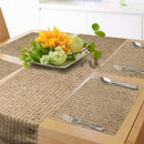 Ambesonne Egyptian Print Table Runner & Placemats, Hieroglyphs Grunge Pattern on Stripes Archeology History Language, Set for Dining Table Decor, Placemat 4 pcs + Runner 16"x72", Sand Brown Black