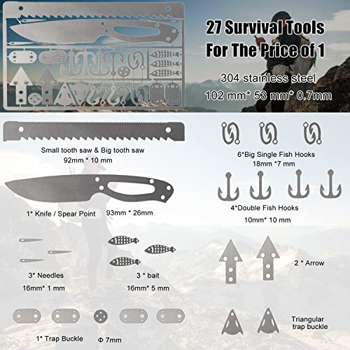 WAEKIYTL Survival Card Multitool Camping Fishing Tool with Fishing Line and  Survival Credit Card Tools EDC Wallet Multifunctional Survival Tool for