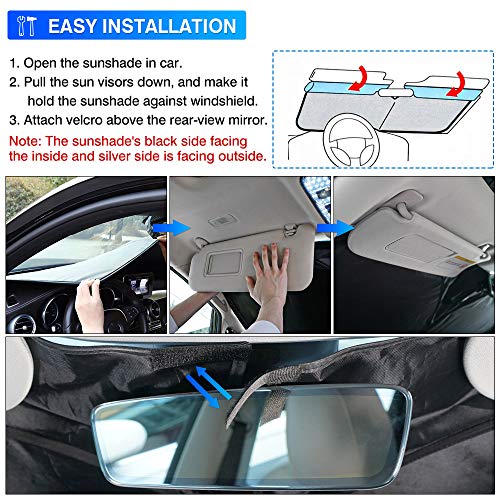 KUST Custom Fit Car Sun Shade for 2020-2023 2024 Hyundai Palisade Accessories Windshield Sunshade Window Shade Sun Visor Protector Foldable Blocks UV Rays Keep Your Car Cooler