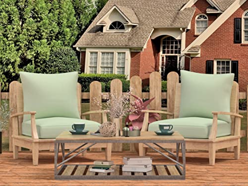 BOSSIMA Outdoor Patio Cushions Deep Seat Chair Cushions Sunbrella Furniture Cushions,Canvas-Celadon