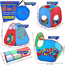 STLOVe Kids Play Tent, Customized Kids Play Tunnel Tent Toy Tents Pop Up Tent Fort with Storage Bag (Not Include Ball)│Bold Wire & Thickened Fabric│6 Ground nail+2 Basketball box+4 Darts+8 Balls