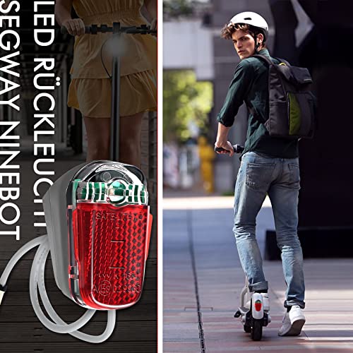 MaxEarn LED Rear Light, IPX4 Waterproof Red/White Flashing Mudguard Rear Lights, Electric Scooter Replacement Accessories for Electric Scooter Segway Ninebot Max G30 G30D G30e G30LP G30LE