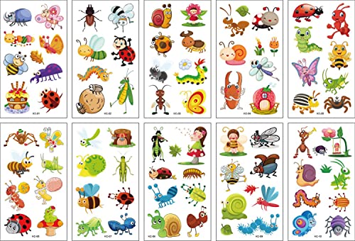 40 Sheets Temporary Tattoos Sticker for Kids,Waterproof Mixed Style Cartoon Children's Fake Tattoos Stickers (Pattern 1)