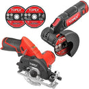 TOPEX 12V Cordless Power Tool Kit Angle Grinder Circular Saw