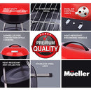 Mueller BBQ Buddy, 14 Inch Portable Charcoal Grill, Lightweight Grill for Barbecue Party, Dual Vents for Temp & Charcoal Control