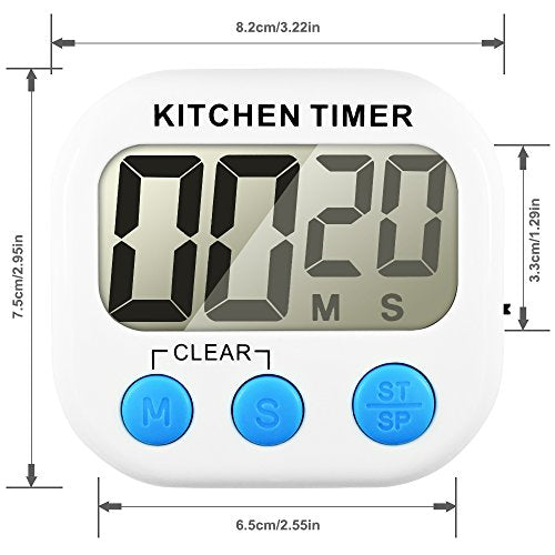 Kitchen Timer, Senhai Count up/Down Large LCD Display Electronical Memory Timer